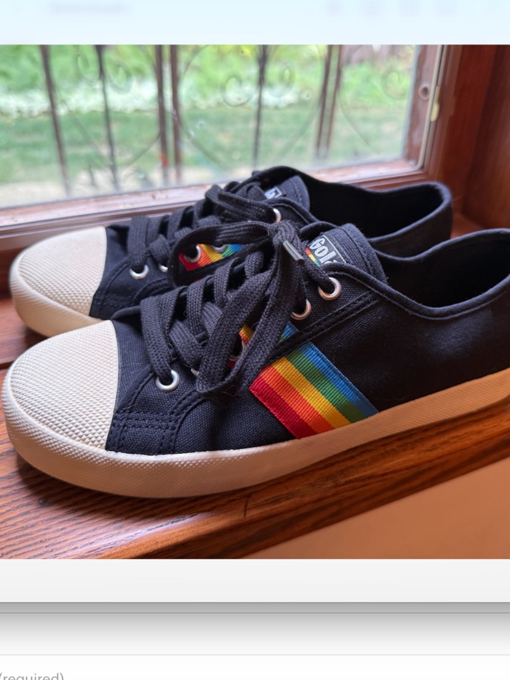 Womens Gola black coaster rainbow sneakers size 8